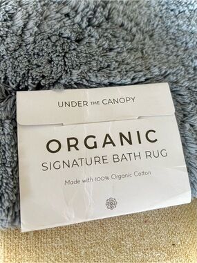 Under The Canopy Organic Signature Bath Rug — Chambray blue Plush-